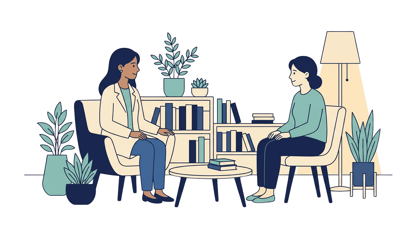 Doctor and patient in a therapy session